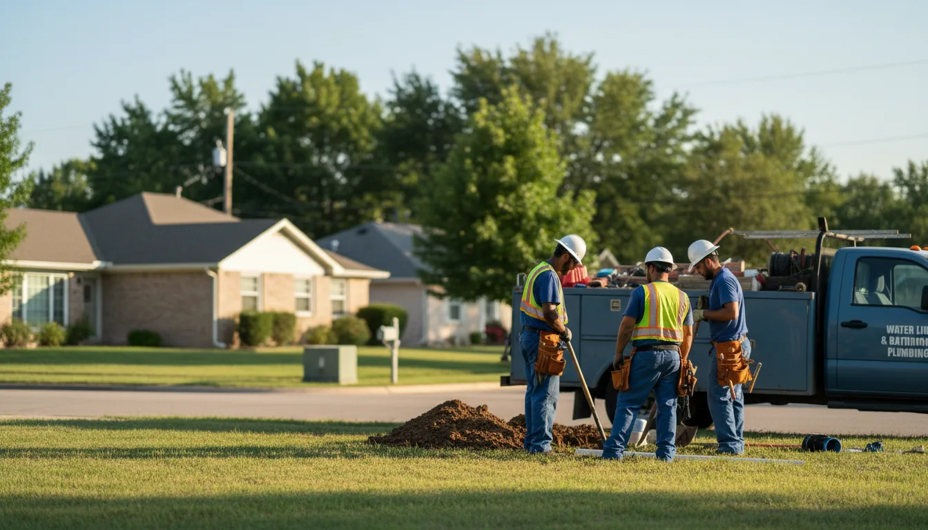 Residential water line and bathroom plumbing service in Conesville, IA